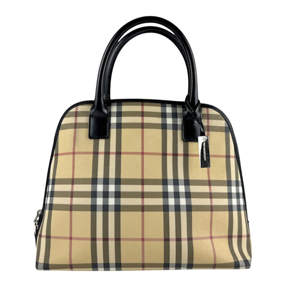 Burberry 2way Shoulder Bag leather beige black